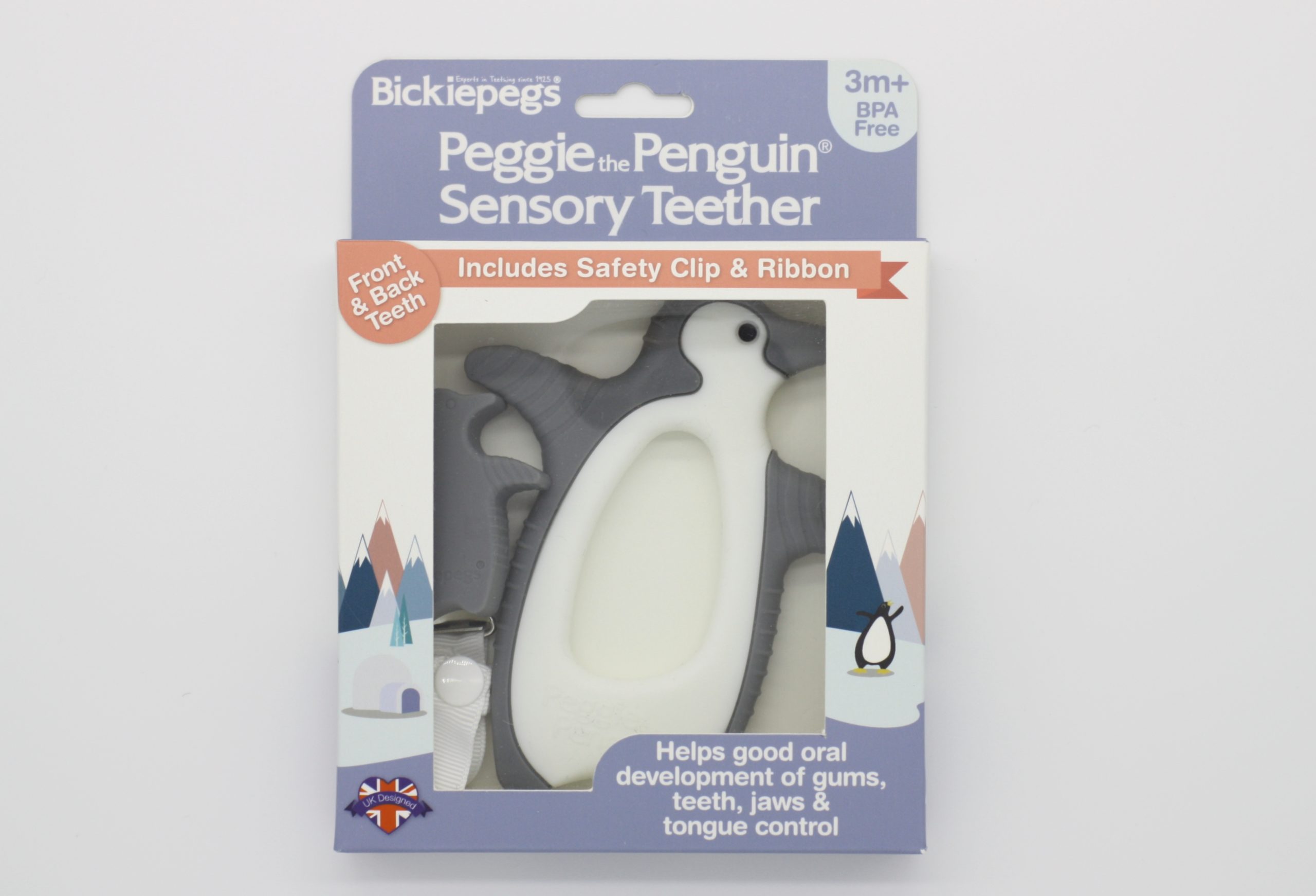 Bickiepegs Peggie the Penguin sensory teether