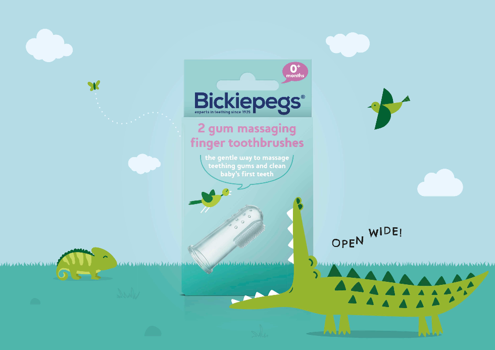 Bickiepegs Gum Massaging Finger Toothbrush Twin Pack